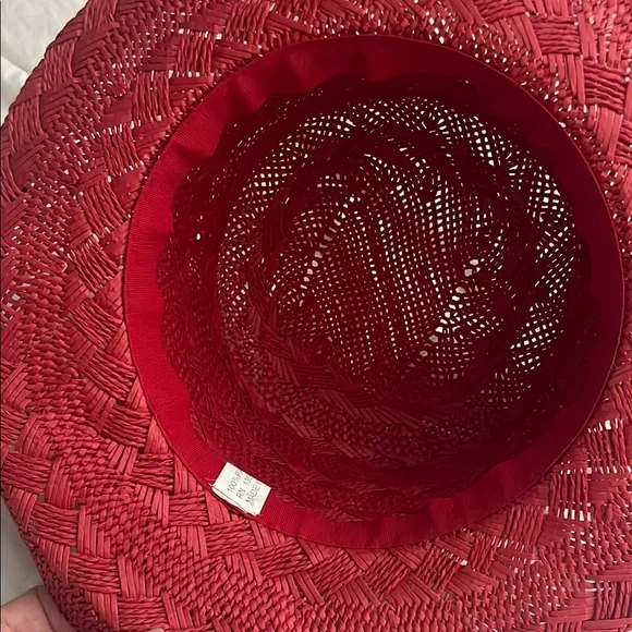 Red Woven Sun Hat - Picture 4 of 6